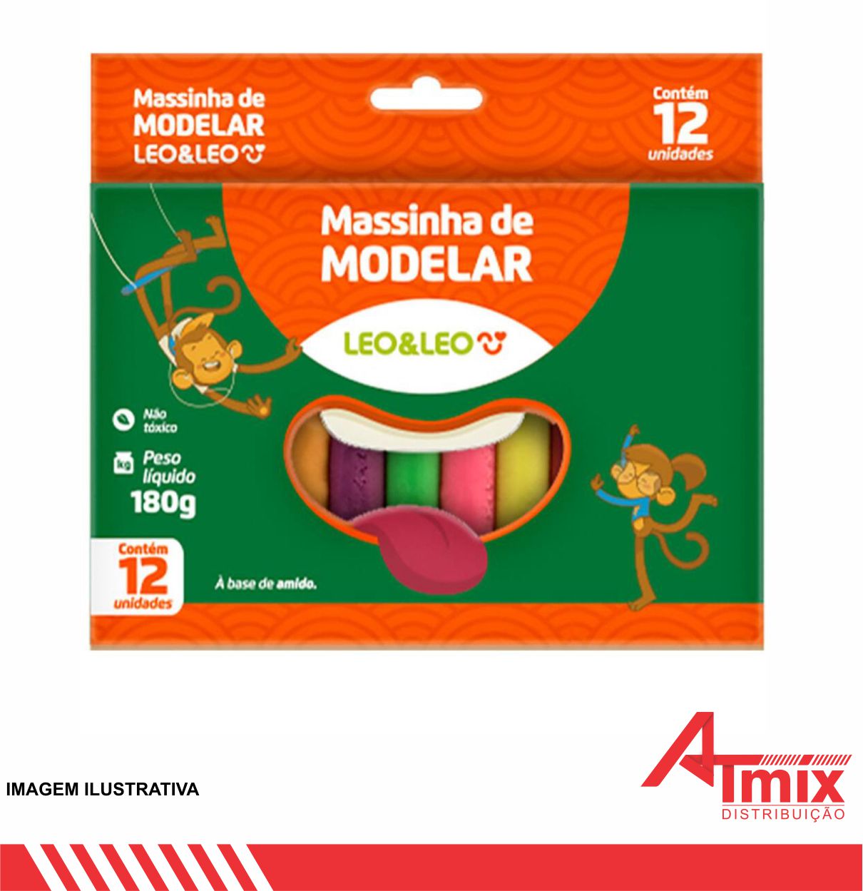MASSA DE MODELAR C/ 12 CORES